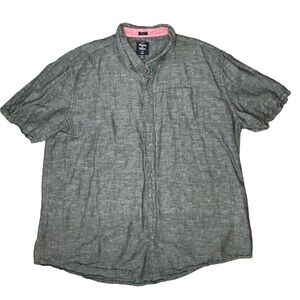 Artistry in Motion Men's Short Sleeve Linen Blend Button Down Shirt Size 3XL